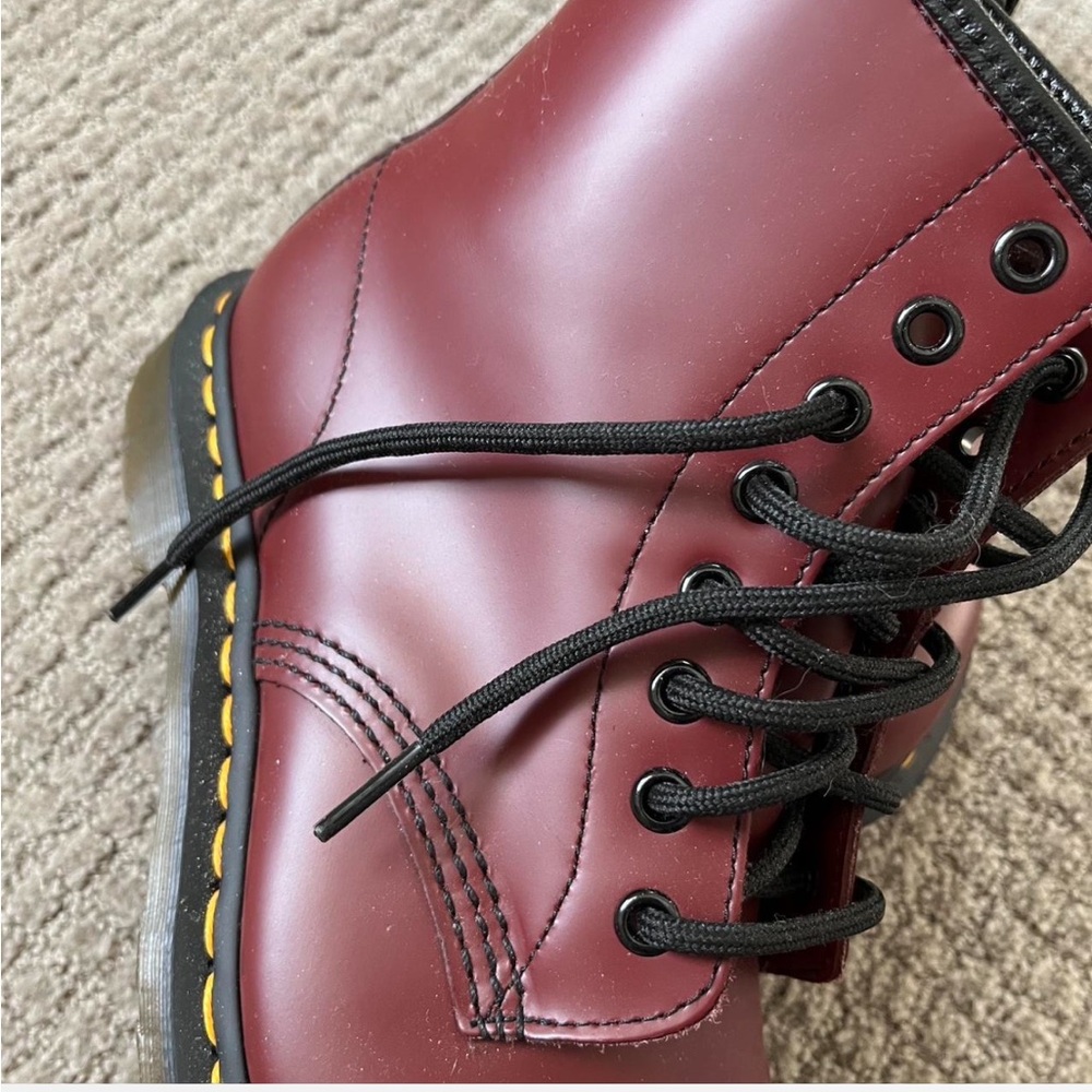 NWOT Dr. Martens Cherry Red Leather Boots - Picture 6 of 6